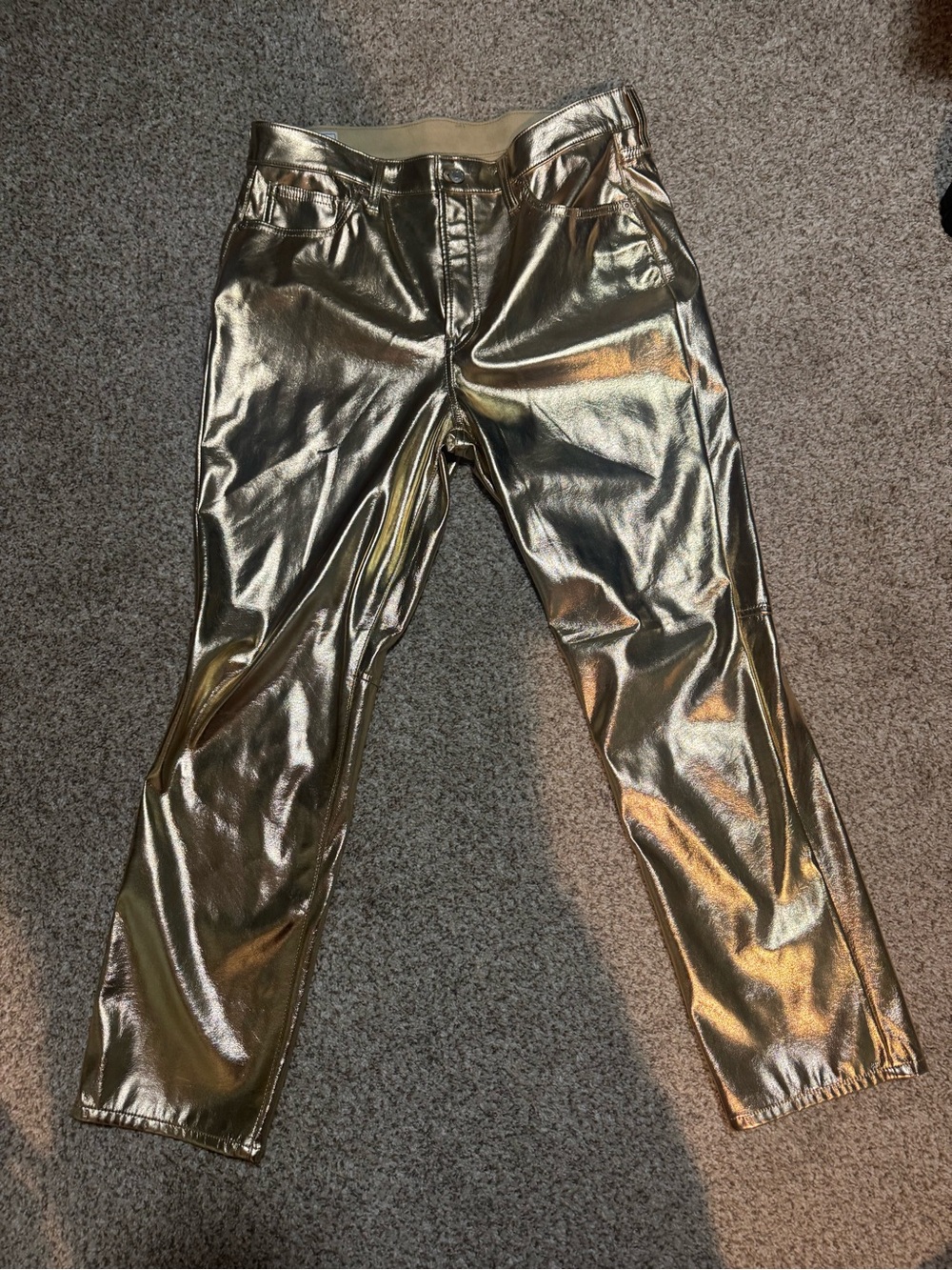 GAP Metallic Gold Straight Leg Pants